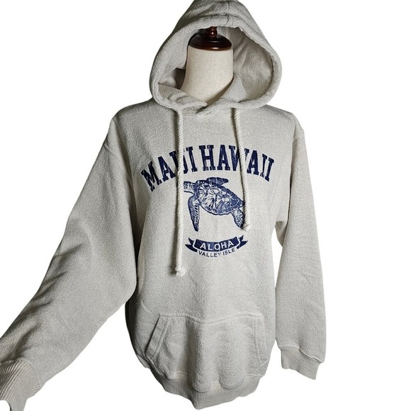 MJ Apparel Sweaters - MJ Apparel Oatmeal Color Knit Sweatshirt  Aloha Maui Hawaii Med PT22.5 L 25